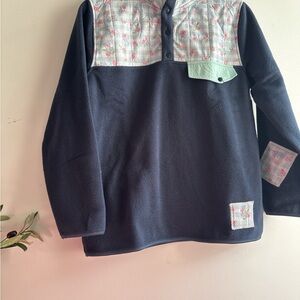 Floral Accent Navy Sweater